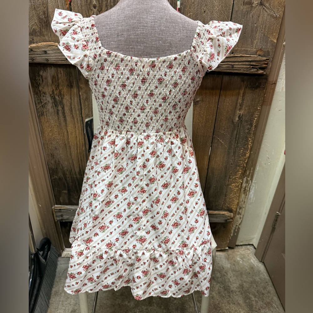 Blush Red Floral Mini Dress - Picture 2 of 4